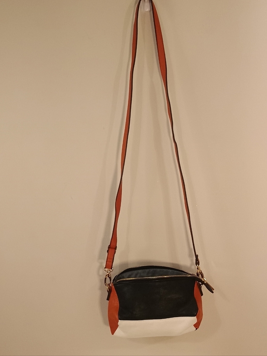 POVERTY FLATS by rian Handbags - Poverty Flats Y2K Style Color Block White & Brown Mini  Crossbody Bag